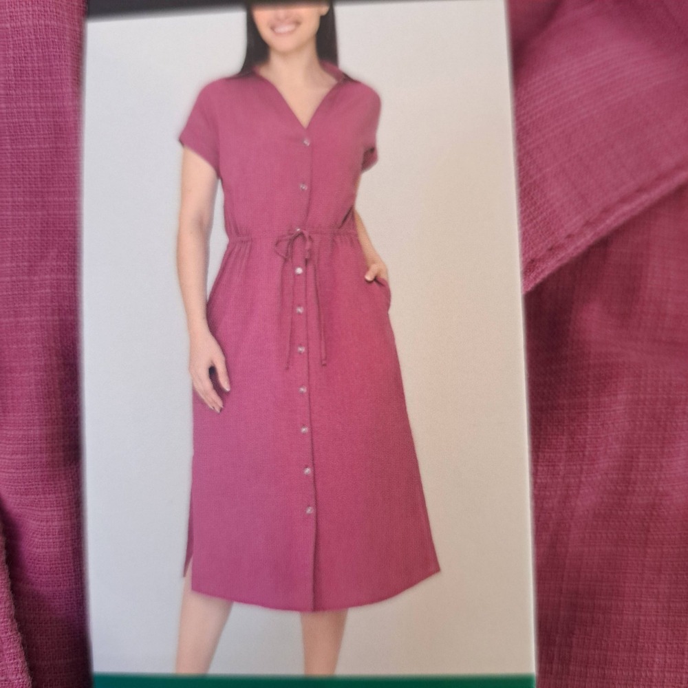 Jewel Badgley Mischka Button Front Dress Womens XL Purple NWT Midi 1551-238